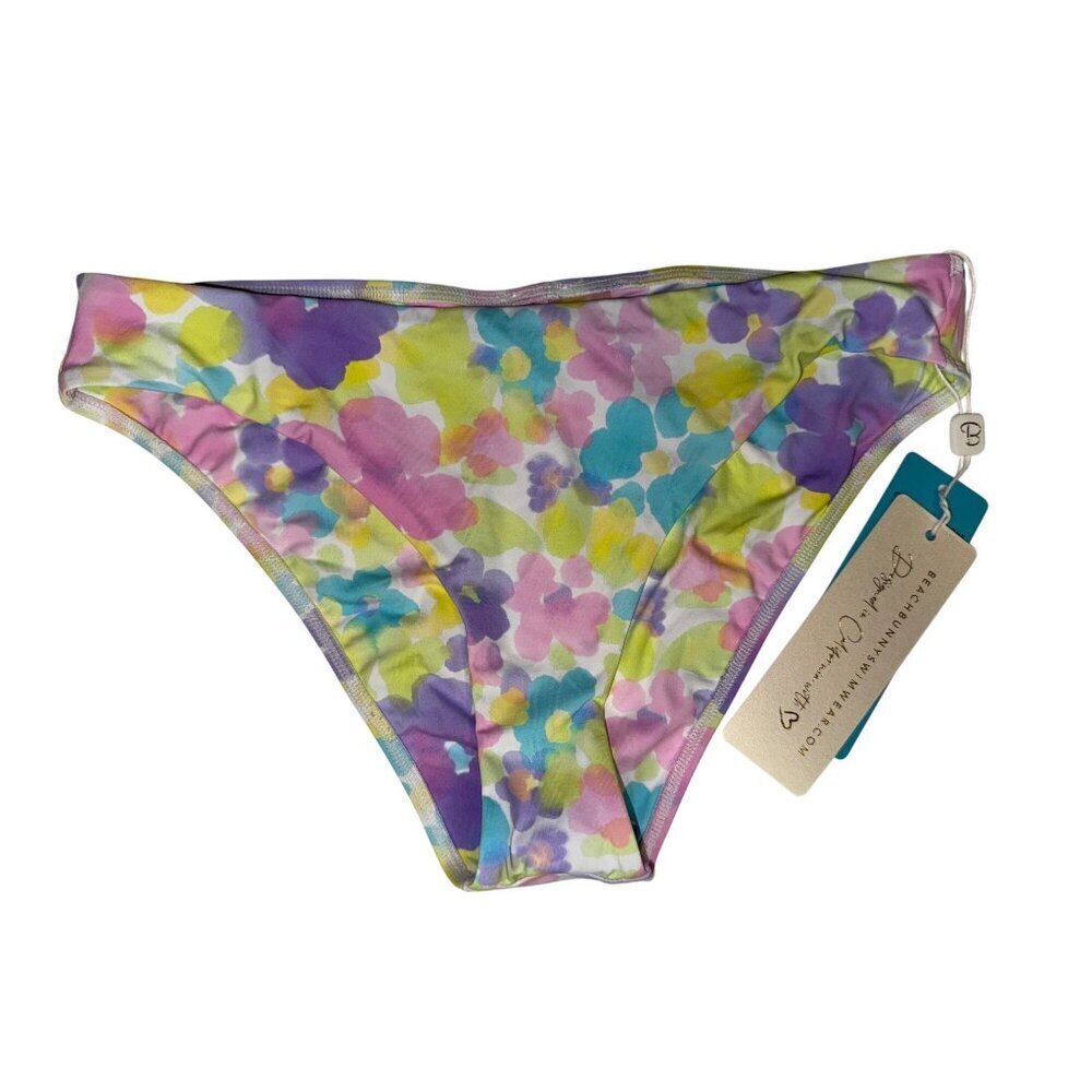 NEW Beach Bunny Women's Bikini Kate Full Bottom Swim Floral Size Small Pastel